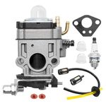 Hoypeyfiy Carburettor for 52cc 49cc 43cc Brush Cutter Engine Carburettor Carb Kit with Seal Hose Spark Plug Petrol Filter