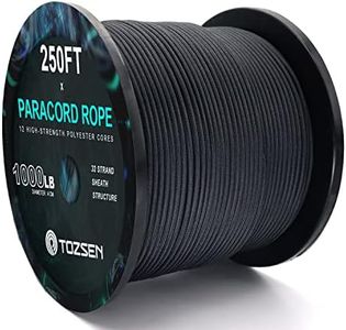 Paracord 1000lb | 1000 250 100 50ft Paracord (Black, 1000ft)