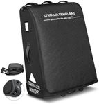 RAYMACE Padded Stroller Travel Bag for Airplane,Stroller Gate check bag with Wheels Compatible with UPPAbaby Vista,Vista V2,Cruz,Cruz V2, Travel Safe Protection Storage Bag,Patterned Design,Black