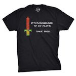 Mens Its Dangerous to Go Alone Take This Funny Nerdy Vintage Video Game T Shirt Mens Funny T Shirts Gamer T Shirt for Men Funny Nerd T Shirt Novelty Tees Black XL