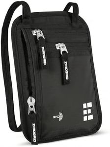 Zero Grid Neck Wallet w/RFID Blocking- Concealed Travel Pouch & Passport Holder
