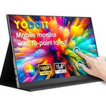 Yodoit Portable Monitor Touchscreen 1080P 15.6inch FHD IPS Display with USB Type C Port and Built-in Speakers with Cover Compatible with PC, MacBook, Xbox (Black)