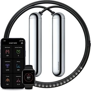 [Tangram Factory] Smart Rope - LED embedded Jump Rope (Chrome, Medium)