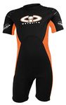 TWF Childs 3mm CIC Titanium Shortie wetsuit (Black/Sunshine Orange, Age 2-3)