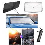 Car Front Window Sunshade, Car Windshield Sunshade Umbrella, Foldable Car Windscreen Sun Shade Blocks UV Ray 140cm x 78cm Large