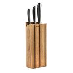 Robert Welch Signature Book Oak Knife Block 4 Piece Chef Set. includes a Knife Block, 17cm Santoku Knife, 14cm Kitchen Knife,10cm Vegetable Knife.