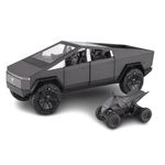 Invite Enterprise 1:24 Scale Tesla Cybertruck Model Collection Enthusiasts Toy Pull Back Pick-Up Truck with Sound and Light, Alloy Diecast Cyber-Truck Toys for Kids Gift【Tesla Cybertruck-Black Color】