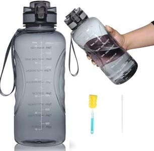 2l Motivational Water Bottle with Time Marker 64oz Big Sports Drinking Jug