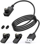 Charger Cable Compatible with Garmin Fenix 7 7S 7X 6 6S 6X 5 5S 5X Plus, Forerunner 945 935 245 Music 45S, Vivoactive 4 4S 3, USB Charging Cable for Garmin Watch with 2 USB C Adapters and 2 Dust Plugs