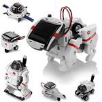 Solar Robot Toys 6 in 1 STEM Learning Kits Educational Space Moon Exploration Fleet Building Experiment Toys DIY Solar Power Science Gift for Kids Aged 8-12 (white)