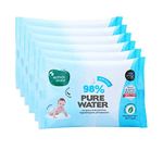 Mother Sparsh Cotton Scented Water Plant Fabric, Biodegradable Wipe (Blue, 15 Wipes) - Pack of 6