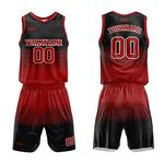 vients Custom Basketball Jersey Uniform for Men Women Adult Youth Print Name Number Logo (red-Black)