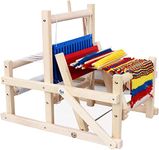 Weaving Loom, DIY Wooden Darning Loom Type Weave Tool Weaving Loom Kit Wooden Multi-Craft Weaving Loom Large Frame Comb for Beginner Students Adults