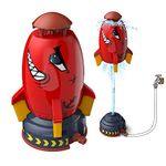 Goolsky Outdoor Water Sprinkler for Kids, Rocket Design Water Powered Liftoff & Spin, Outdoor Water Pressure Lift Sprinkler Toy, Summer Garden Water Play Toys & Birthday Gift for Girls Boys