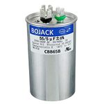 BOJACK 55+5uF 55/5MFD Ã‚±6% 370V/440V CBB65 Dual Run Circular Start Capacitor for AC Motor Run or Fan Start or Condenser Straight