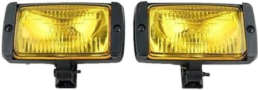 YLT AUTO A Pair of 3 "× 6" Front Bumper Universal Fog Light Yellow Glass Lens 12V Halogen Lamp Rust-Proof Housing Car Truck