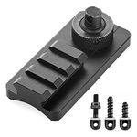 HUNTPAL Sling Swivel Stud Picatinny/Weaver Rail Bipod Adapter with 3 Wood Machine Sling Swivel Screws Studs for Gun Stock, 3 Slots Aluminum 1913 Pic Rail Bipod Adaptor Plate Mount with Rubber Base…