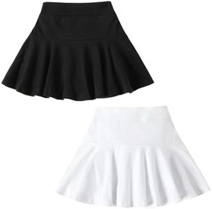 DREAM BUS Girl Pleated Skirts Built in Shorts Little Kid Tennis Skirts Skorts Toddler Girl Athletic Skorts Flowy Skirts, #1 Black/White, 18-24 Months