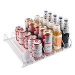 Soda Can Dispenser for Refrigerator - Self-Pushing Drink Organizer for Fridge, Width Ajustable Drink Dispenser for Fridge Glide 5Rows