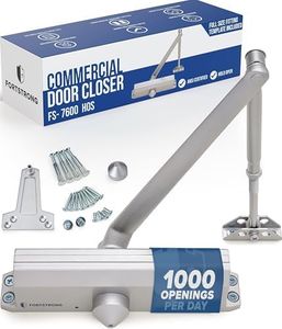 FORTSTRONG Commercial Door Closer FS-7600 HOS – Adjustable Grade 1 Commercial Standard Automatic Door with Hold-Open Mechanism – ADA Compliant – Silver Finish – Medium Traffic Areas – UL Listed