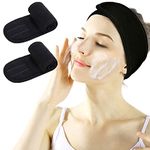 Spa Headband - 2 Pieces Facial Women Makeup Hairband Towel Cloth With Adjustable Magic Sticker For Washing Face Makeup