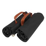 TOURBON Waterproof Canvas Bicycle Bike Rear Seat Carrier Luggage Storage Bag Cycling Double Roll-up Pannier Bag Rear Pack (Black)