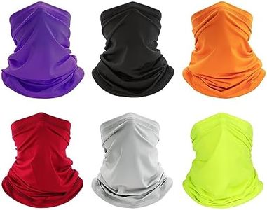 6 Pack Neck Gaiter Bandana Face Mask: Cooling Gator Mask for Outdoor Protection Breathable Face Cover Neck Scarf Protect from Dust Sun for Men Women Fishing Cycling Washable Facemask Gaitor, Red