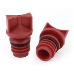 Sourcingmap Plastic Shell 18mm Male Thread Dia Air Compressor Oil Plugs 2PCS Red