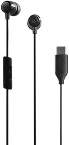 Skullcandy Jib USB-C Wired Earbuds with Noise Isolating Fit, Built-in Microphone Call and Track Control for iPhone Android, Ear Gels for Custom Fit - True Black