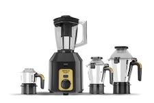 Havells Klassic 1000 watts 4 Jar Mixer Grinder I 2.5 Kg Double Ball Bearing Copper Motor I 22000 RPM I 100 Minutes Run Time I Metal Teeth Coupler & Jar Base I Polycarbonate Jar, Lids with Lock (Grey)