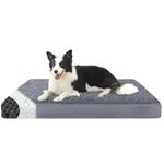 VERTUPET Dog Beds Medium Washable Removable Cover Reversible Grey Memory Foam Crate Mattress Waterproof Liner Orthopedic Oxford Soft Fluffy Plush Calming Pillow Cushion Small Puppy Mat Bedding