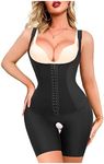 Gotoly Shapewear Bodysuit for Women Tummy Control Fajas Colombianas Waist Trainer Butt Lifter Open Crotch Thigh Slimmer Body Shaper (Large, Black)