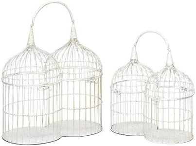 Deco 79 64654 2-Piece Metal Round Bird Cage Set