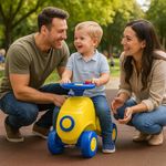 Amazon Brand - Jam & Honey Car Ride On for Kids | for 18+ Months | Push Car with Backrest | Steering Wheel | Horn | Indoor or Outdoor Toy | BIS Approved | Safe and Fun Toy