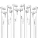 VddSmm Wired Earbuds 6 Pack Earbuds Earphones with Microphone Earbuds Wired Stereo in-Ear Headphones Compatible with iPhone and Android Smartphones iPad MP3 Fits All 3.5mm Interface Devices