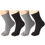 Men's Toe Socks Cotton Five Finger Socks Low Cut Athletic Toe Socks for Running 4 Pairs, Black&grey&white&deep Grey, 7-11