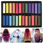 24 Hair Chalk Colour Sticks Salon Kit Wash Out Temporary Hair Dye Soft Pastels Party Festival Accessory