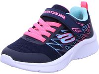 Skechers Girl's Microspec Bold Delight Sneaker, Navy Mesh Hot Pink Trim, 1.5 UK