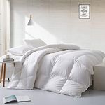 APSMILE King Duvet 4.5 Tog - Feather Down Summer Duvet - 400 TC Cotton Cover & Down Proof Fabric - Lightweight Quilt - Machine Washable (White, King)