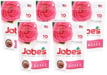 Jobe's 04102 Rose Fertilizer Spikes, 10, Multicolor (5 Pack)