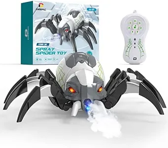 DEERC Remote Control Spider, Realistic Robot Spider with Spray and Lights, RC Big Boy Toys, Gifts for Kids, Christmas Birthday Party Joke Pranks, Bot Black Widow Spider Real with Music Effect