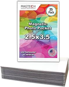 Magtech Magnetic Photo Pocket Picture Frame, White, Holds 2.5 x 3.5 Inches Photos, 25 Pack (12325)