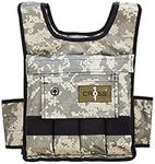 CROSS101 Adjustable Camouflage Weighted Vest with Shoulder Pads, 20 lb