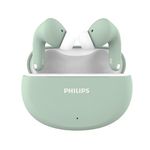 Philips TAT1269 Bluetooth Truly Wireless in Ear Earbuds with mic, 13mm Drivers, Bluetooth 5.4, 40H Playtime, IPX5, Fast Charging,Touch Controls, Voice Assistant, Mono Mode, LED Indicator(Frosty Green)