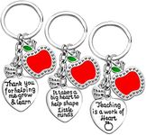 Teacher Appreciation Women, 3PCs Teacher Keychain Set, Jewelry Teachers, Birthday Teacher Gifts from Students (Style A)