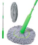 SUPERSTUD 2 in 1 Dehydrated Floor Cleaning Mop || Self-Wringing Floor Mop || 360 Rotatable Adjustable Cleaning Mop, || Microfiber Mop Wet and Dry for Bathroom/Offfice/Home/Outdoor (Rich Green)