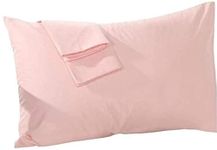 Toddler Travel Pillowcase Pink 14x20 Inch Zipper Closure Pillowcase Set of 2 PC Travel Pillow case 500 Thread Count 100% Egyptian Cotton Decorative Travel Pillow Cover 14x20 Pink Solid