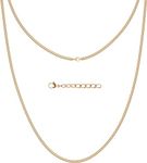 Silvadore 2mm Gold Chains for Men Necklace - Real 18k Plated Stainless Steel CUBAN Link Jewellery - NON-TARNISH & Waterproof - 51cm / 20 inch (Velvet Pouch)