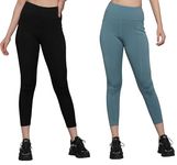 COSVOS Activewear Gym Leggings, Tights for Women | Squat Proof | Buttery Soft Fabric | Ankle Length | Sports Fitness Gym Wear with Pockets (Combo Product)