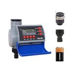 Agromato® Solenoid Valve Automatic Drip Irrigation Garden Water Timer with Rain Sensor Port | Flexible Programming | Universal Tap Adapter | Batteries Included | 2 Years Battery Life